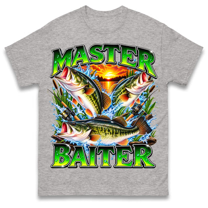 Master Baiter T Shirt Retro Sunset Fishing Funny Fisherman Gift