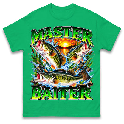 Master Baiter T Shirt Retro Sunset Fishing Funny Fisherman Gift