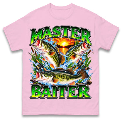 Master Baiter T Shirt Retro Sunset Fishing Funny Fisherman Gift