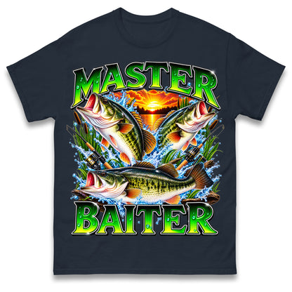 Master Baiter T Shirt Retro Sunset Fishing Funny Fisherman Gift