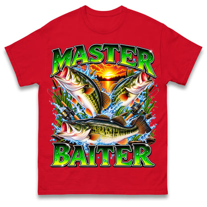 Master Baiter T Shirt Retro Sunset Fishing Funny Fisherman Gift