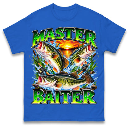 Master Baiter T Shirt Retro Sunset Fishing Funny Fisherman Gift