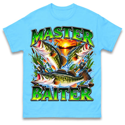 Master Baiter T Shirt Retro Sunset Fishing Funny Fisherman Gift