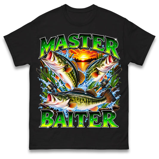 Master Baiter T Shirt Retro Sunset Fishing Funny Fisherman Gift