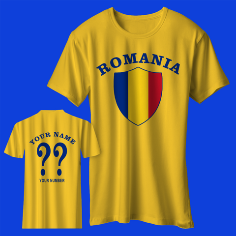 Personalised Romania Football Shirt with any Name & Number