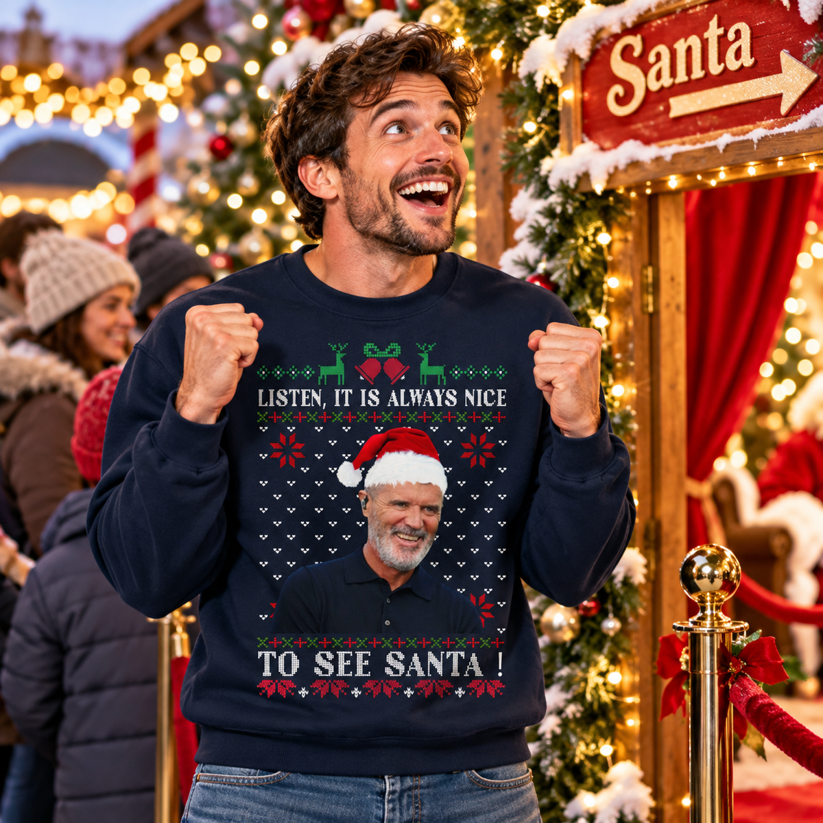 Roy Keane Always Nice To See Santa Christmas Jumper