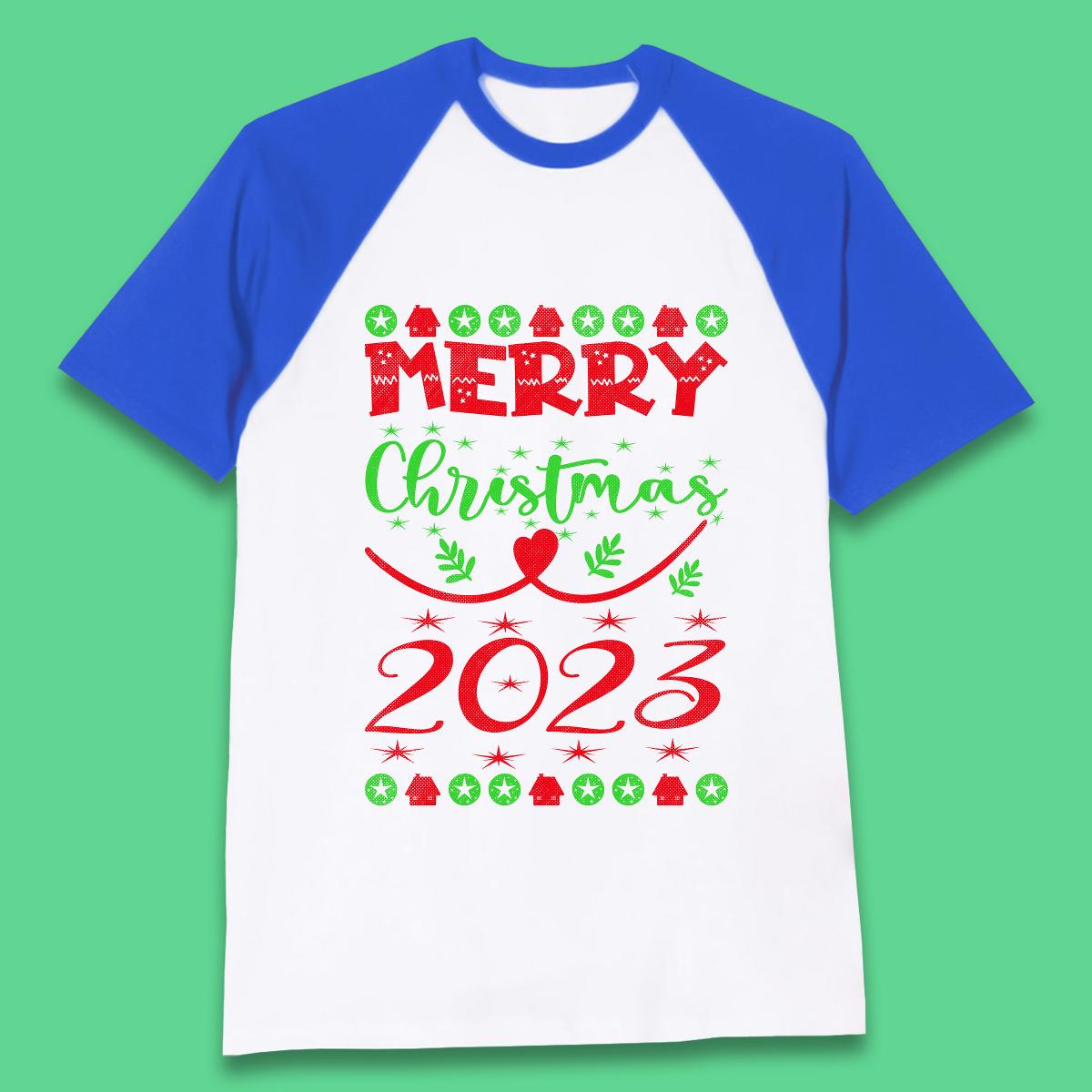 Merry Christmas 2023 Winter Holiday Xmas Festive Celebration Baseball T Shirt