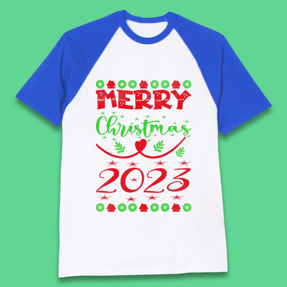 Merry Christmas 2023 Winter Holiday Xmas Festive Celebration Baseball T Shirt