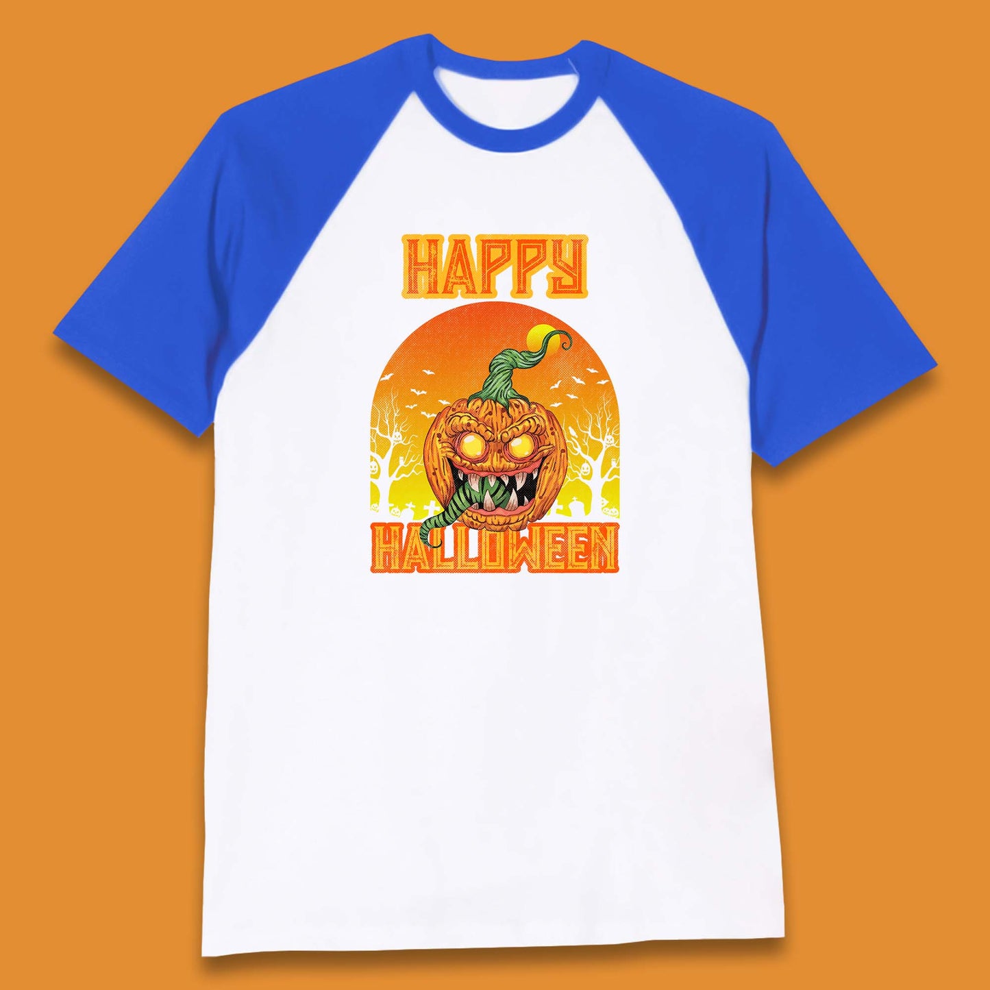 Happy Halloween Zombie Monster Pumpkin Jack-o-lantern Spooky Season Baseball T Shirt