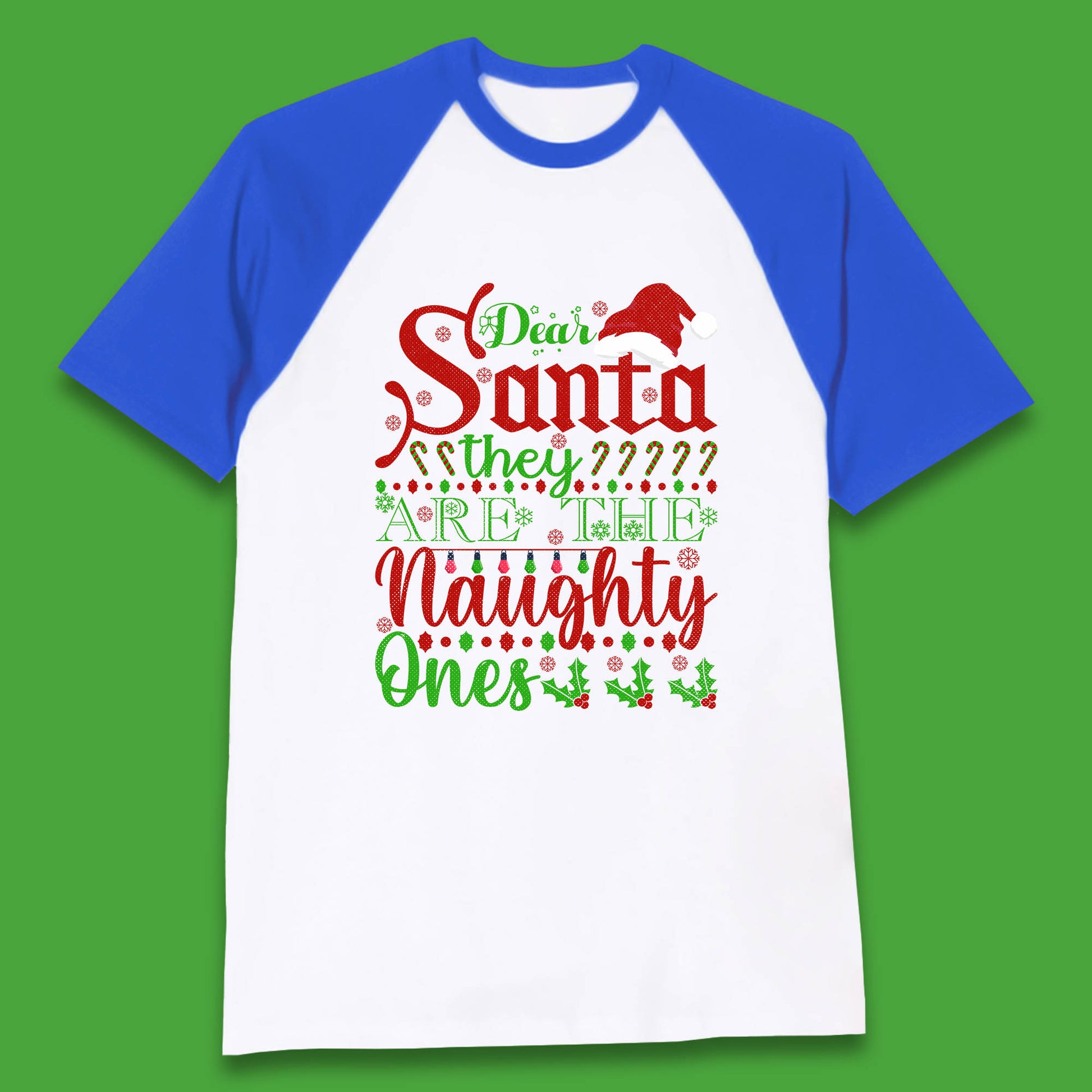 dear santa christmas baseball t shirt