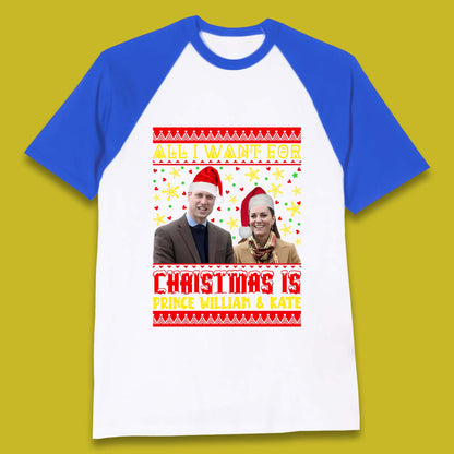 Prince William & Kate Christmas Baseball T-Shirt