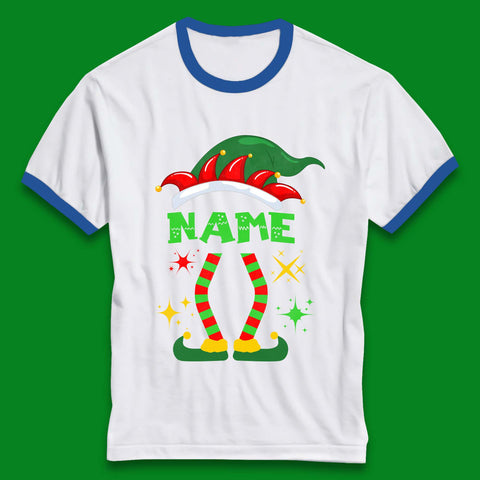 Personalised Elf Christmas Ringer T-Shirt