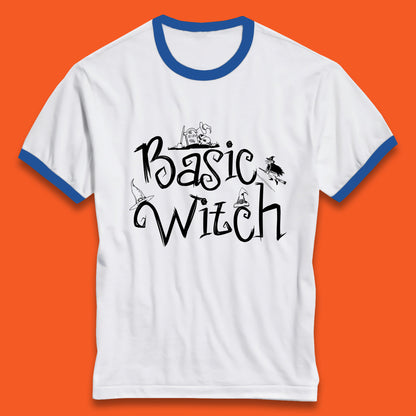 Basic Witch Funny Halloween Witch Horror Spooky Season Ringer T Shirt