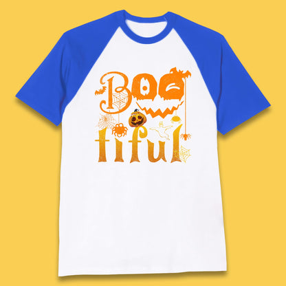 Bootiful Halloween Ghost Funny Boo Ghost Scary Spooky Season Baseball T Shirt