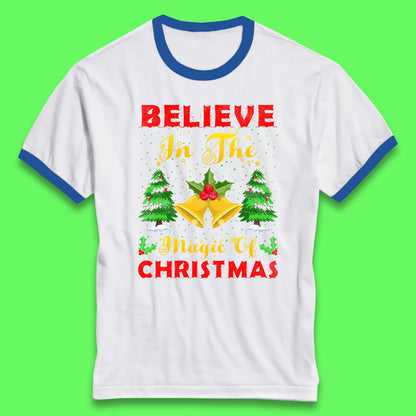 believe in the magic of christmas ringer t shirt