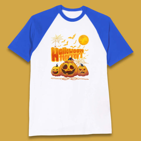 Happy Halloween Jack-o-lantern Horror Scary Monster Pumpkins Baseball T Shirt