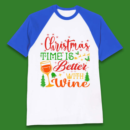Christmas Wine Baseball T-Shirt