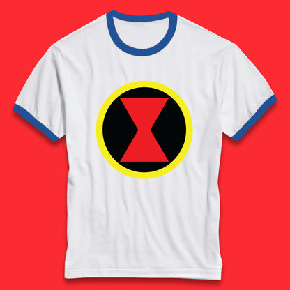 Black Widow Diy Black Symbol Logo Marvel Avengers Superhero Marvel Comics Gift for Marvel Fan Ringer T Shirt