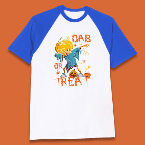 Dab Or Treat Scarecrow Dabs Halloween Dabbing Dance Horror Scary Baseball T Shirt