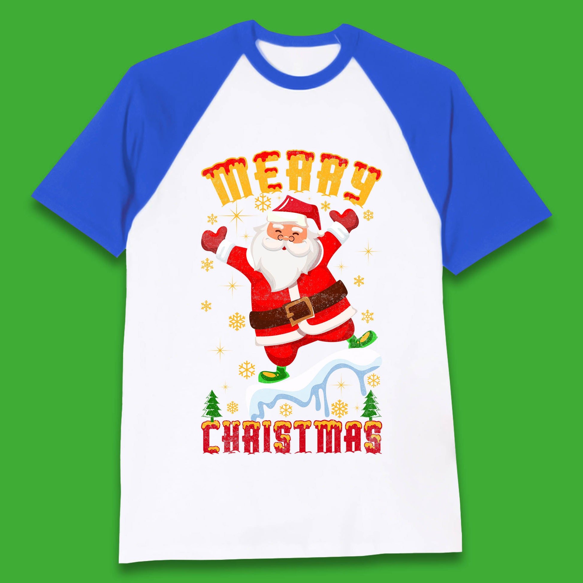 merry christmas santa claus baseball t shirt