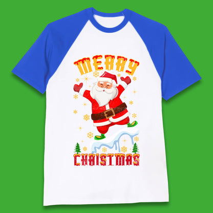 merry christmas santa claus baseball t shirt