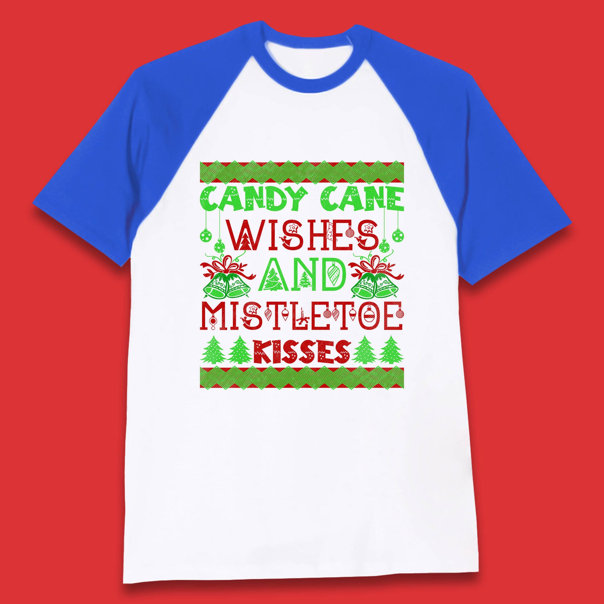 candy cane christmas baseball t shirt