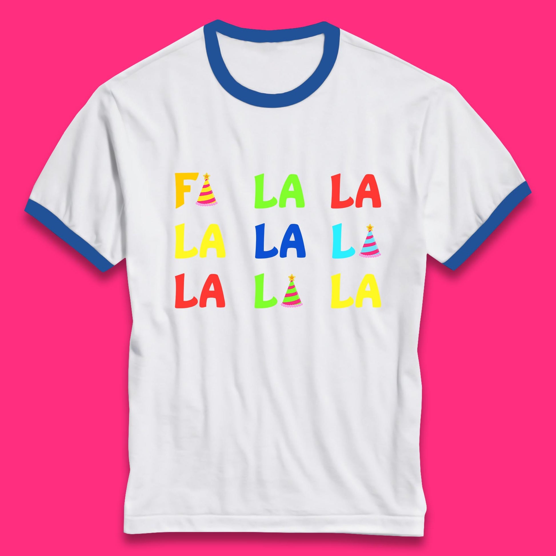 fa la la la christmas song ringer t shirt