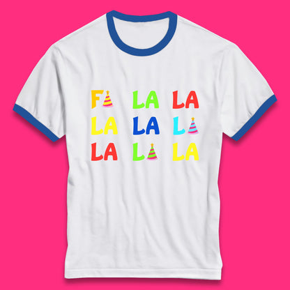 fa la la la christmas song ringer t shirt