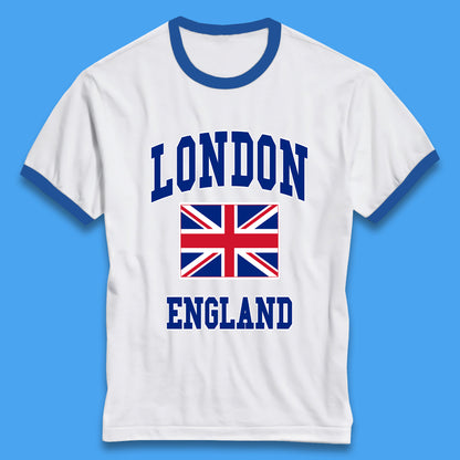 London England Flag Great Britain United Kingdom Uk Union Jack Souvenir British Flag Ringer T Shirt