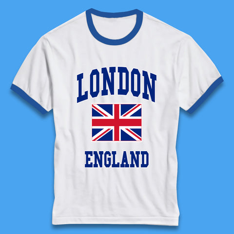 London England Flag Great Britain United Kingdom Uk Union Jack Souvenir British Flag Ringer T Shirt