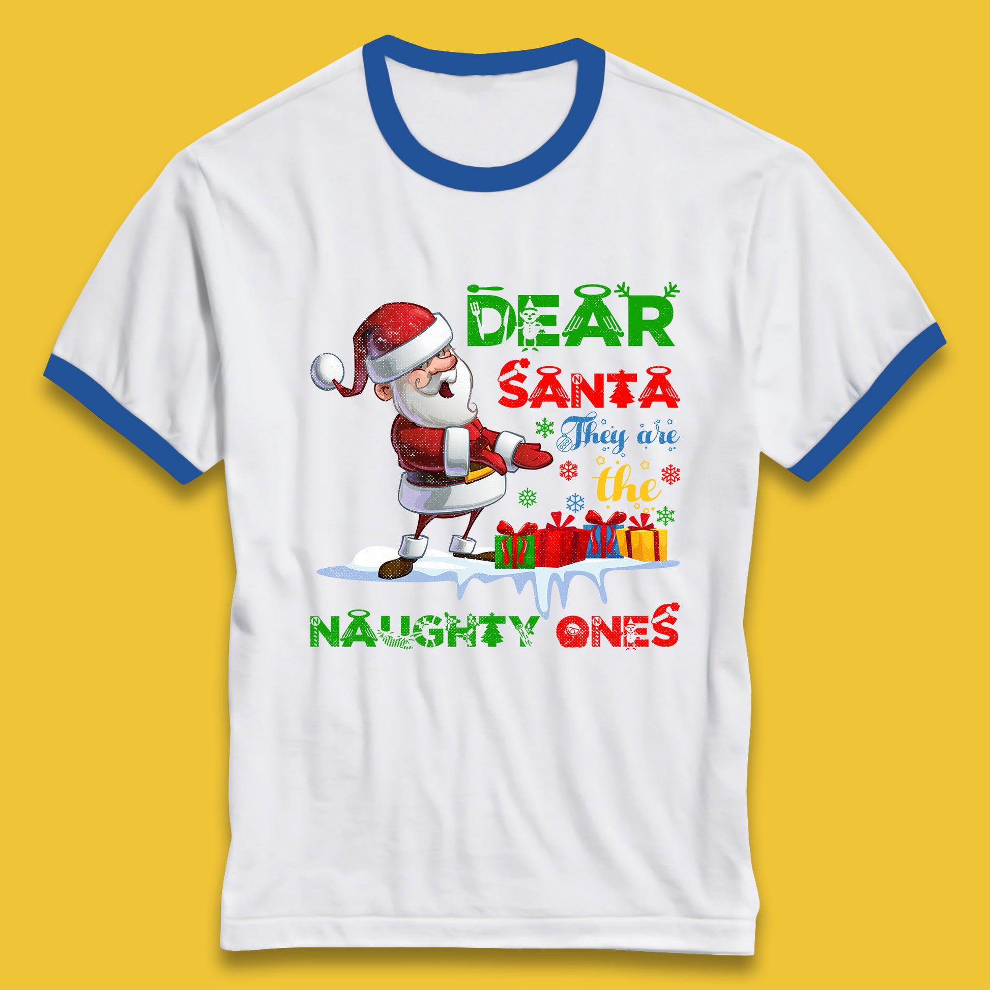 dear santa ringer t shirt