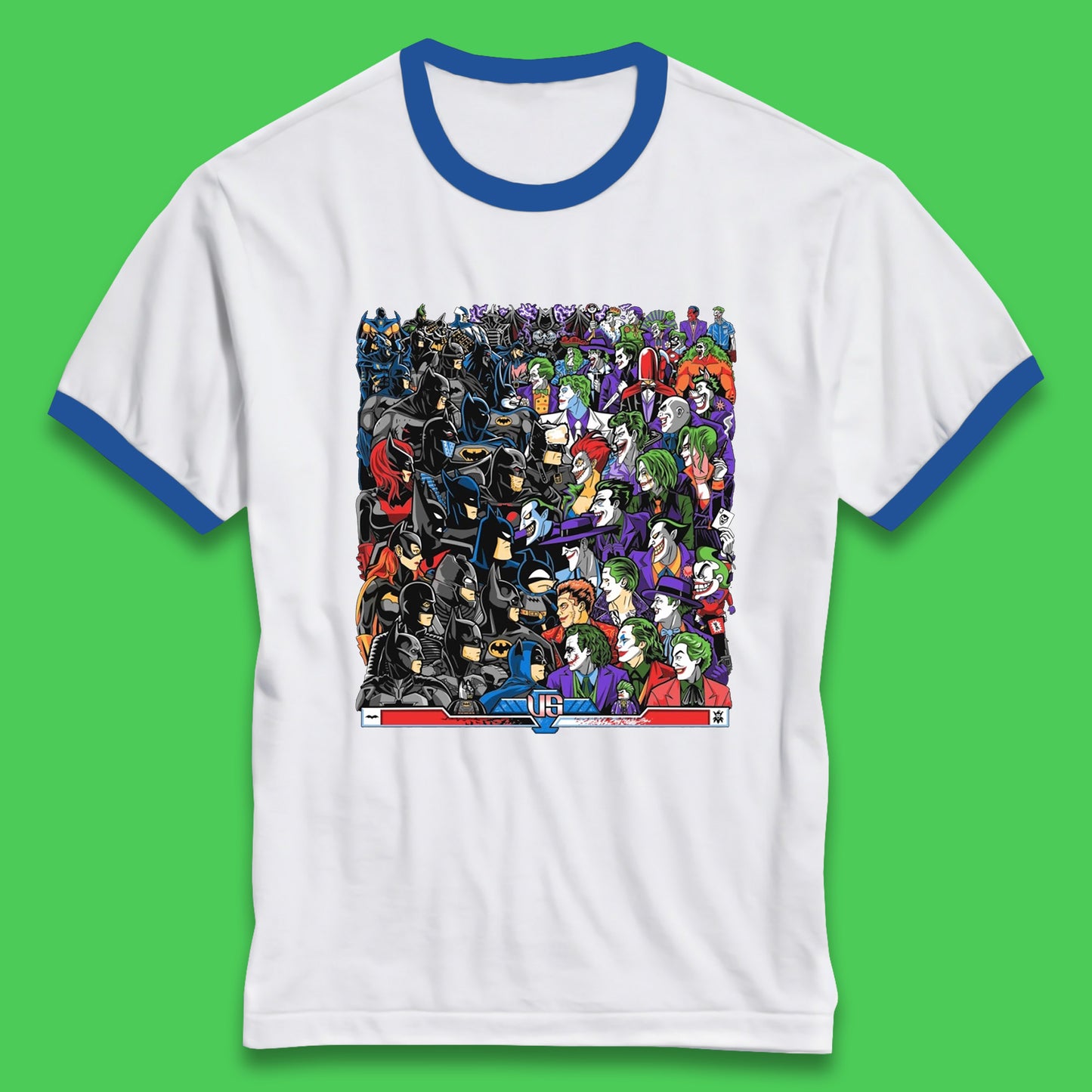 Bats VS Clowns DC Comics Batmans VS Joker Clowns Fighting Spoof Supervillain Comic Book Character Ringer T Shirt