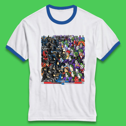 Bats VS Clowns DC Comics Batmans VS Joker Clowns Fighting Spoof Supervillain Comic Book Character Ringer T Shirt