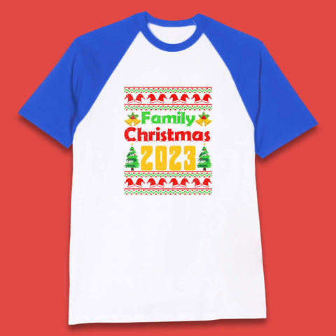Family Christmas 2023 Holiday Winter Festive Christmas Trees Xmas Season Baseball T Shirt