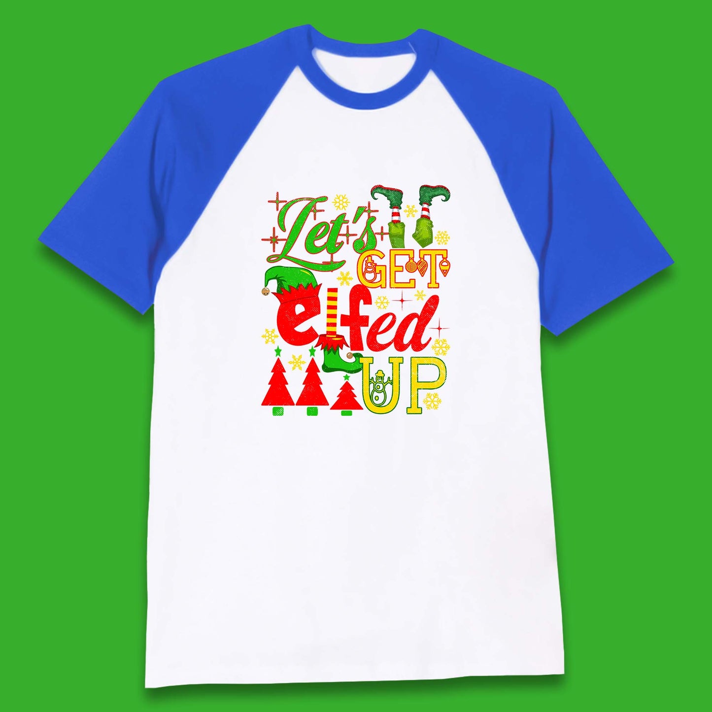 elf christmas baseball t shirt