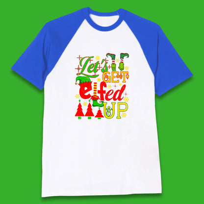 elf christmas baseball t shirt