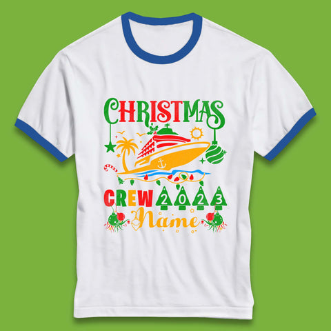Personalised Cruise Crew Christmas Ringer T-Shirt