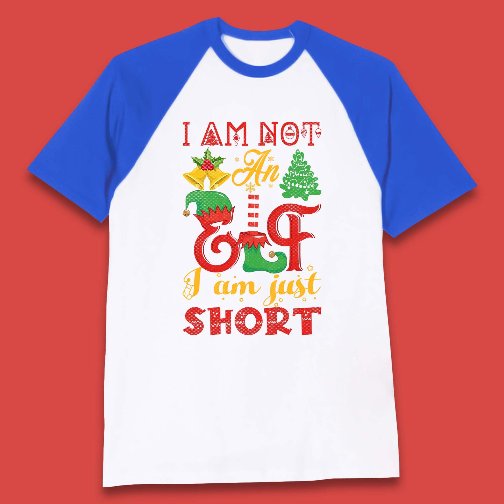 elf christmas baseball t shirt