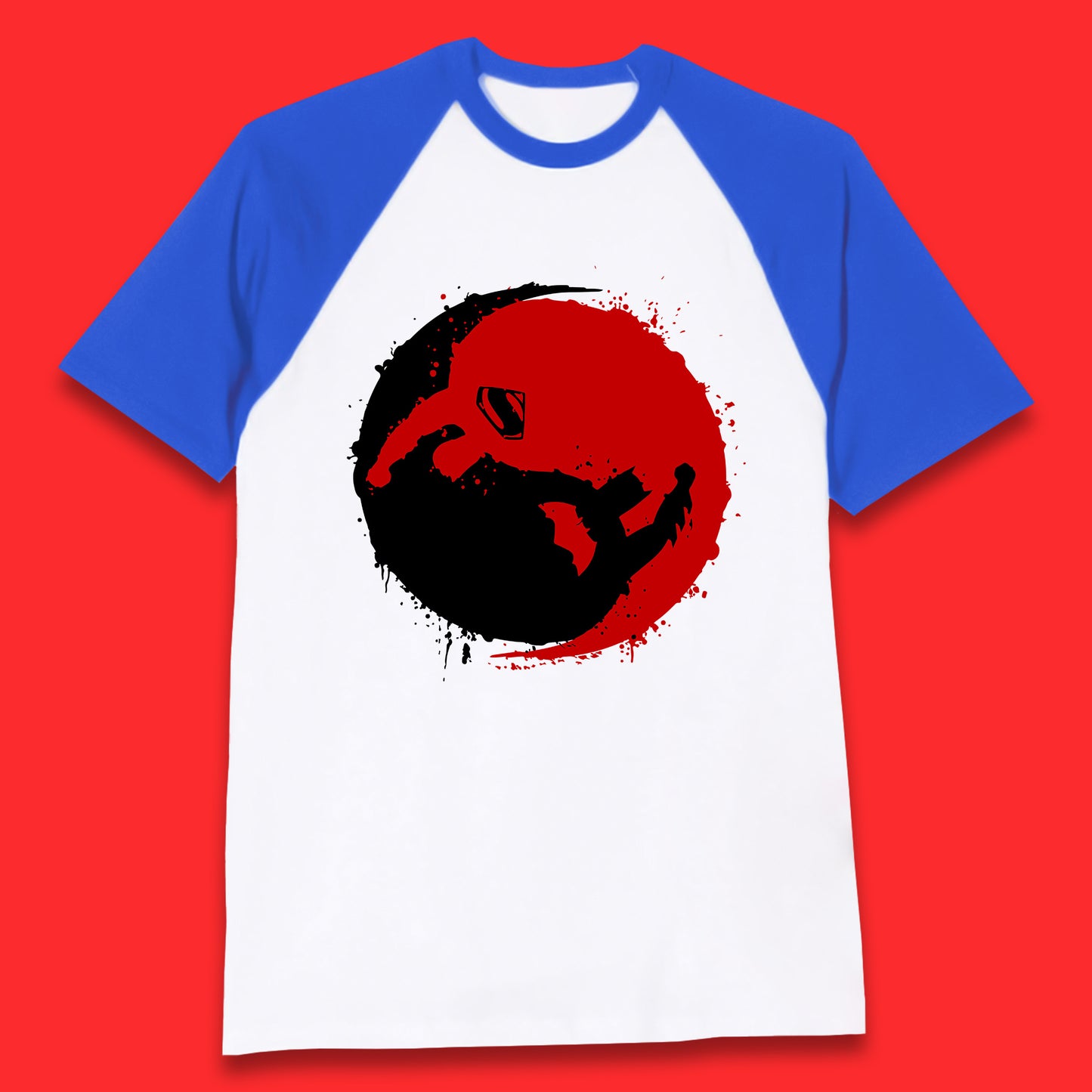 Dc Comics American Superheros Superman And Batman Fictional Movie Character Anime Yin Yang Spoof Baseball T Shirt