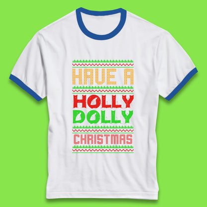 holly dolly christmas ringer t shirt