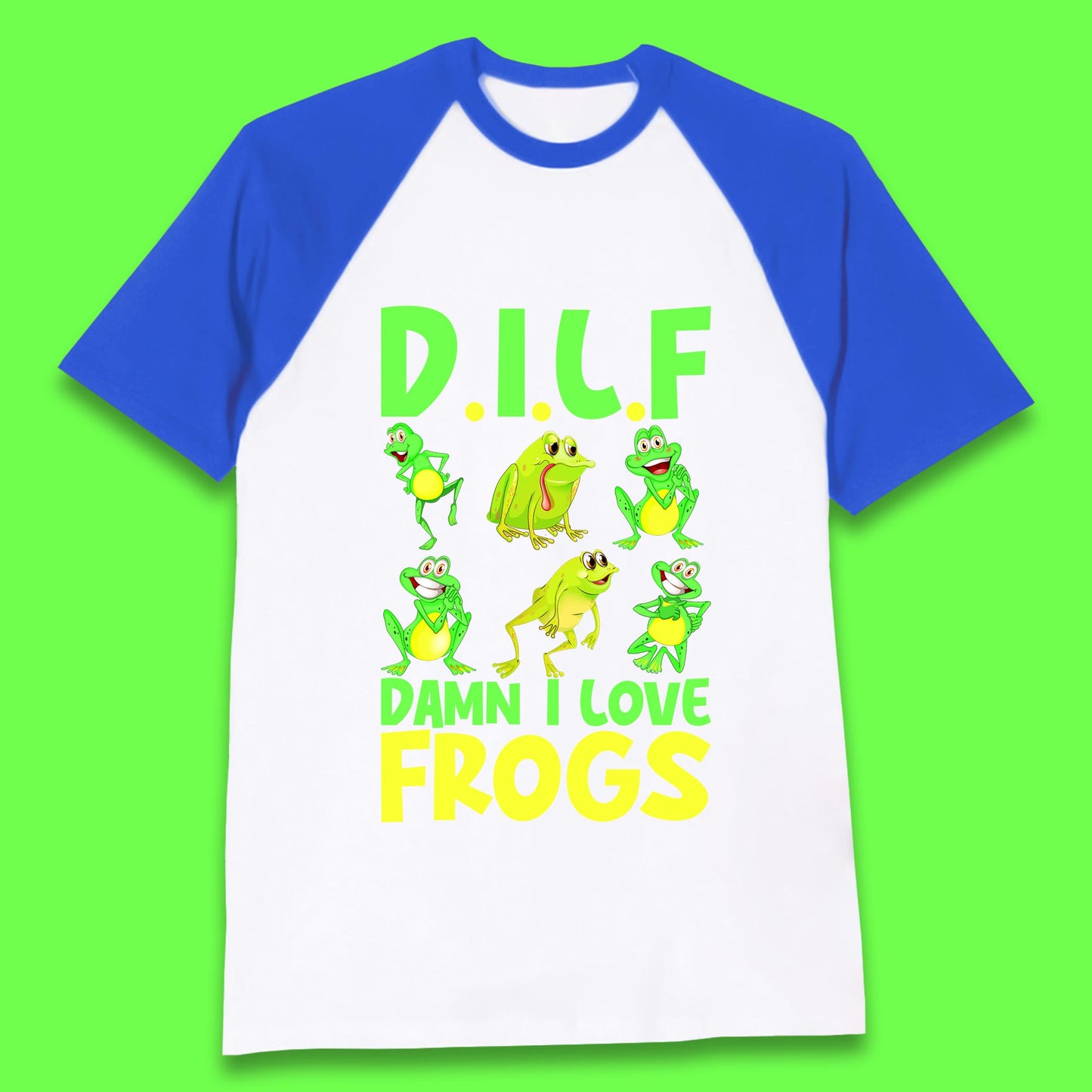 Dilf Damn I Love Frogs Funny Saying Animals Vintage Frog Lover Baseball T Shirt