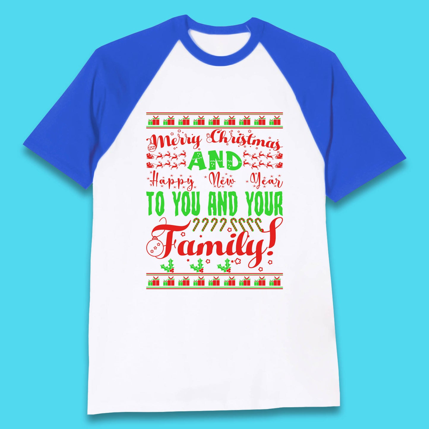 merry christmas family baseball t shirt