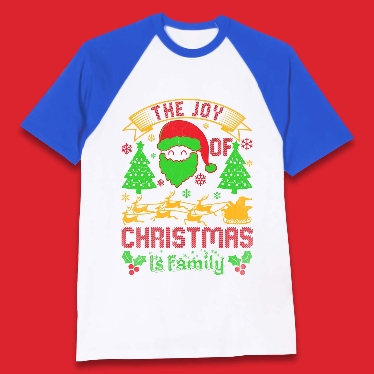 the joy of christmas is family baseball t shirt
