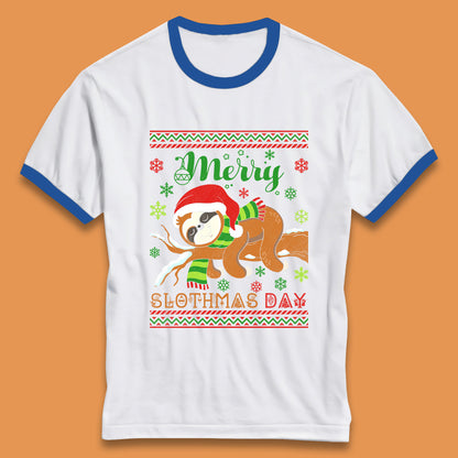 sloth christmas ringer t shirt