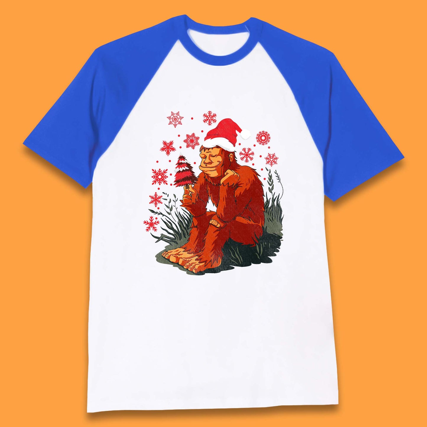 big foot christmas baseball t shirt
