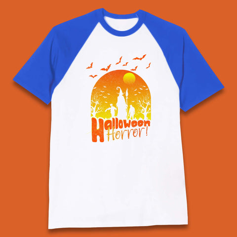 Halloween Horror Halloween Night Witch With Zombies Horror Scary Baseball T Shirt
