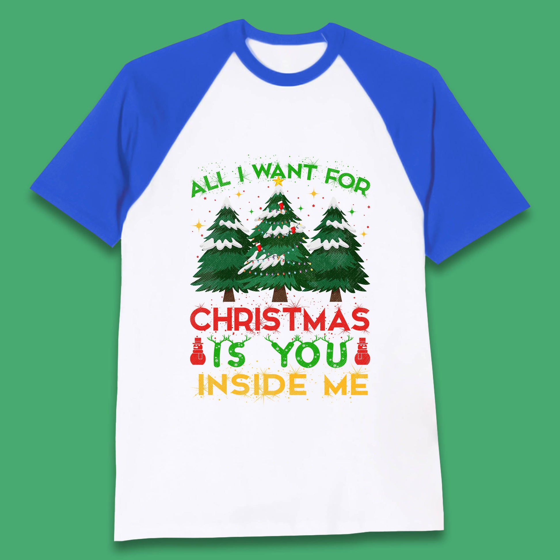 christmas tree baseball t shirt