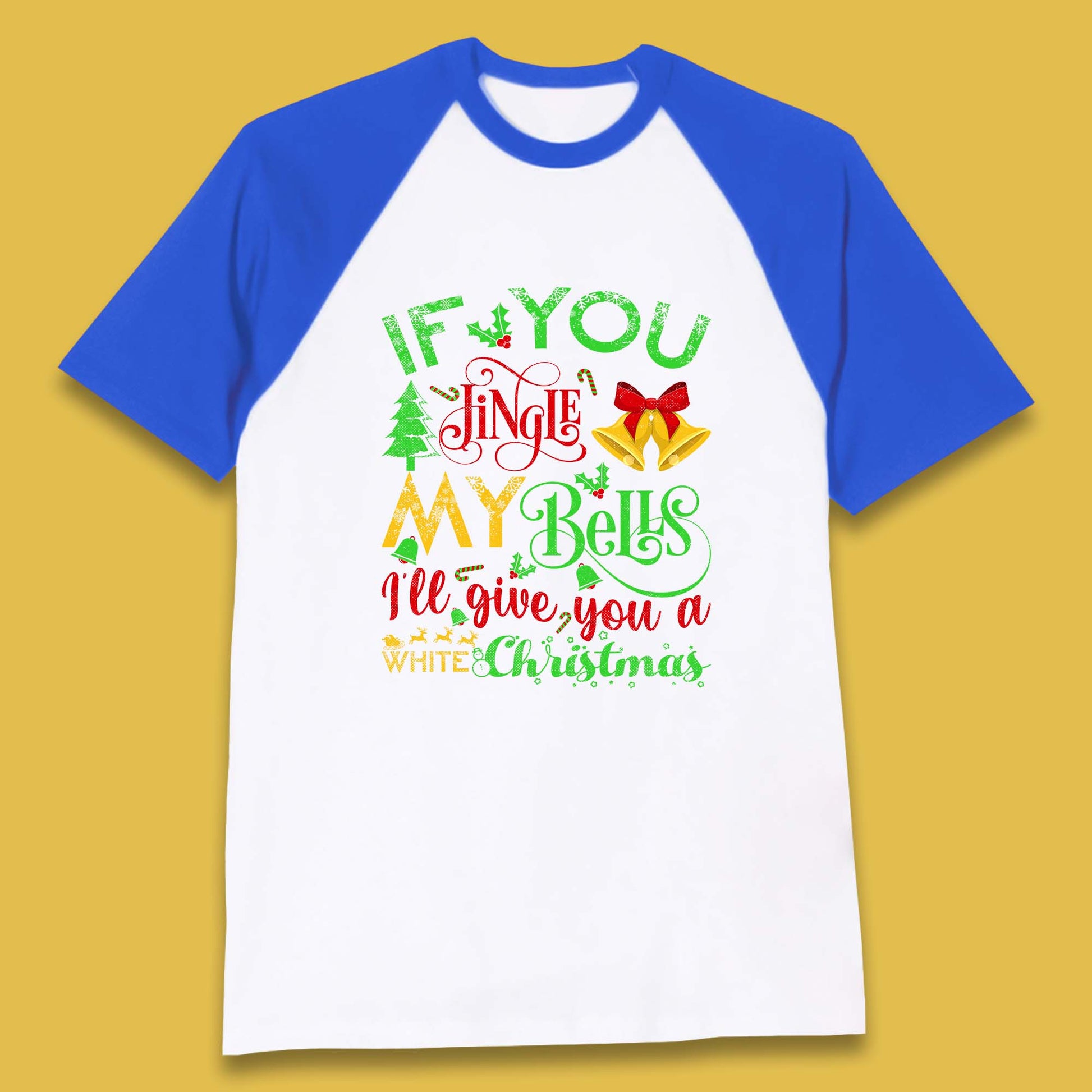 jingle bells funny baseball t shirt