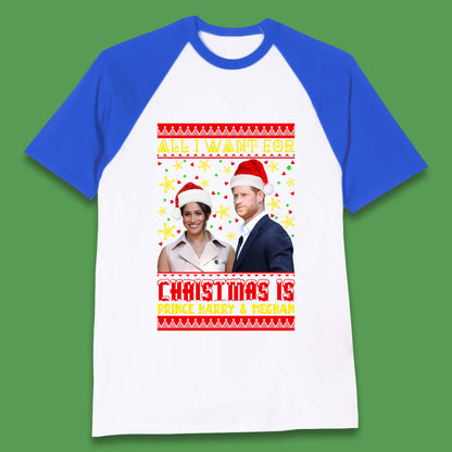 Prince Harry & Meghan Christmas Baseball T-Shirt