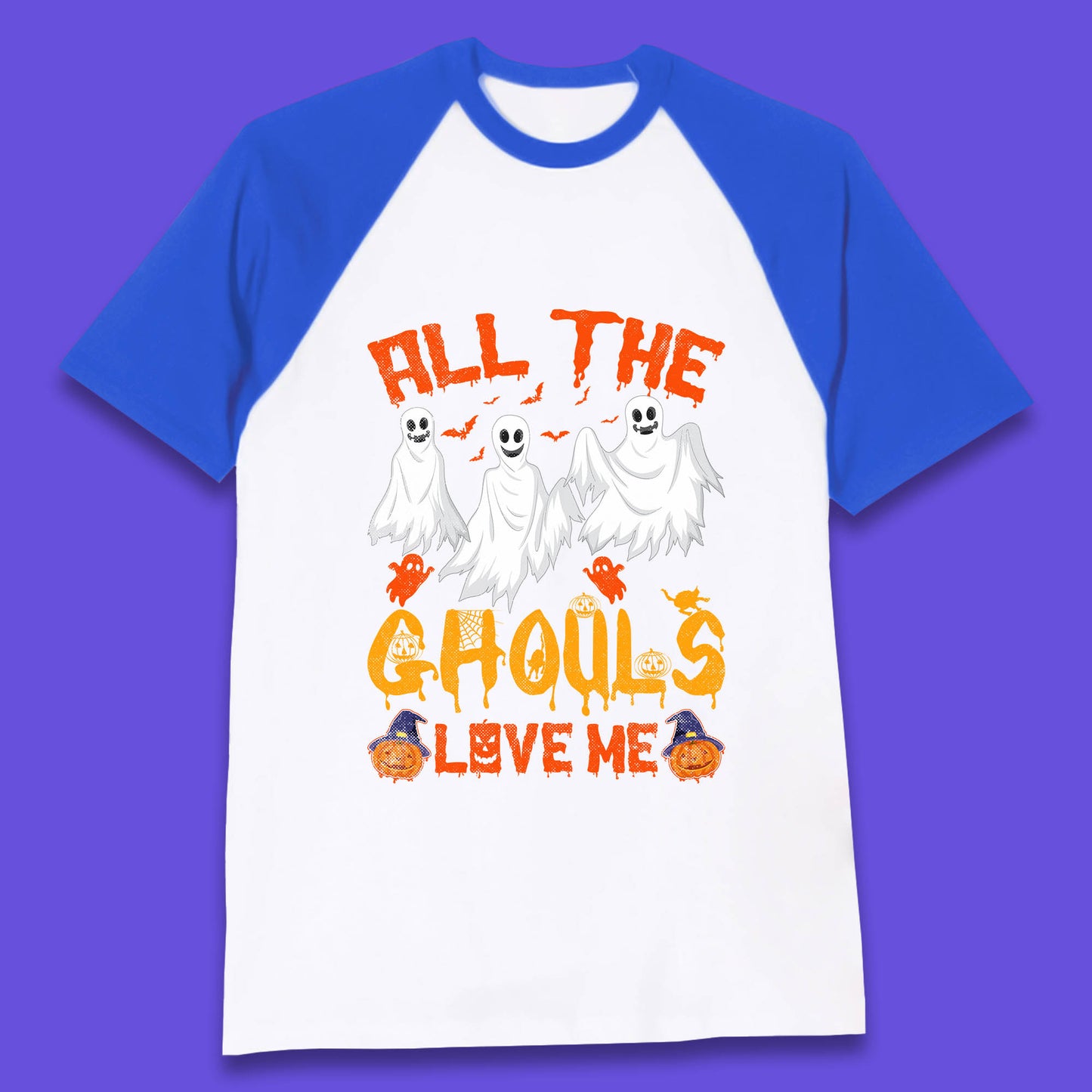 All The Ghouls Love Me Halloween Funny Horror Spooky Boo Ghost Baseball T Shirt